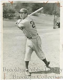 [Augie Galan taking practice swings]