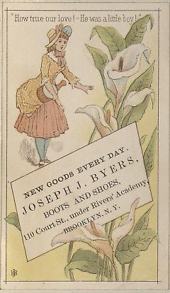 Tradecard. Joseph J. Byers. 110 Court Street. Brooklyn.