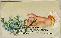 Tradecard. PJ McDermott Fine Shoes. 177 Flatbush Avenue. Brooklyn, NY. Recto.