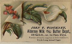 Tradecard. John T. Pinckney. 340 Smith Street. Brooklyn.