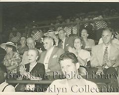 [Group of older fans at Ebbets Field]