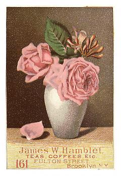 Tradecard. James W. Hamblet. 161 Fulton Street. Brooklyn, NY. Recto.