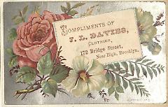 Tradecard. J.L. Davies. 172 Bridge Street. Brooklyn.