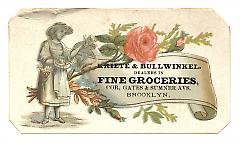 Tradecard. Kriete & Bullwinkel. Cor Gates & Sumner Avenues. Brooklyn, NY. Recto.