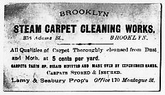 Tradecard. Brooklyn Steam Carpet Cleaning Works. 170 Montague St. Brooklyn, NY. Verso.