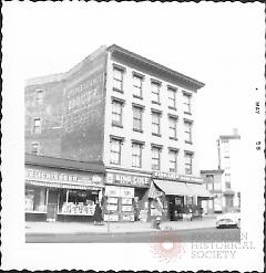 [Delicatessen at #865 Fulton Street (left).]
